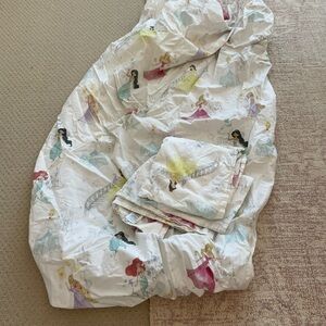 Pottery Barn Kids Princess fitted sheet and flat sheet